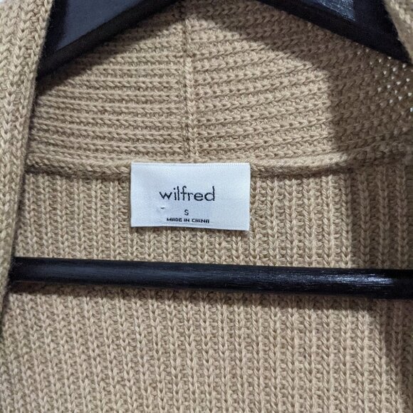 Aritzia Wilfred | Olivie long, merino-wool cardigan vest in Camel - Picture 5 of 10